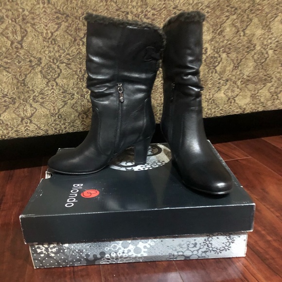 Blondo Leather Booties w/ Fur - Picture 1 of 6